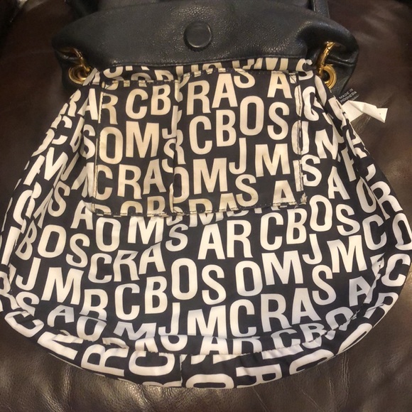 MARC JACOBS Black Tumbled Leather Top Handle Crossbody Women’s Workwear Satchel - Picture 8 of 17